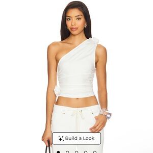 Lioness White One-Shoulder Crop Top